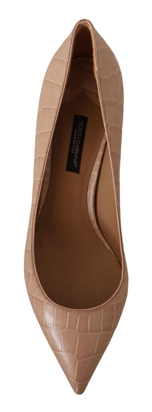 Dolce & Gabbana EU36.5/US6 Dolce & Gabbana Elegant Beige Leather Pumps