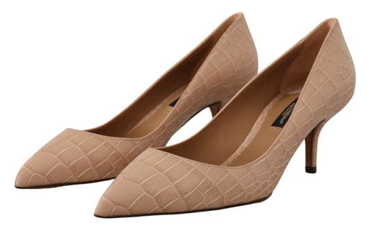 Dolce & Gabbana EU36.5/US6 Dolce & Gabbana Elegant Beige Leather Pumps