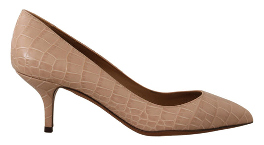 Dolce & Gabbana EU36.5/US6 Dolce & Gabbana Elegant Beige Leather Pumps