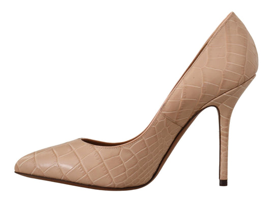 Dolce & Gabbana EU36.5/US6 Dolce & Gabbana Elegant Beige Nude Leather Pumps