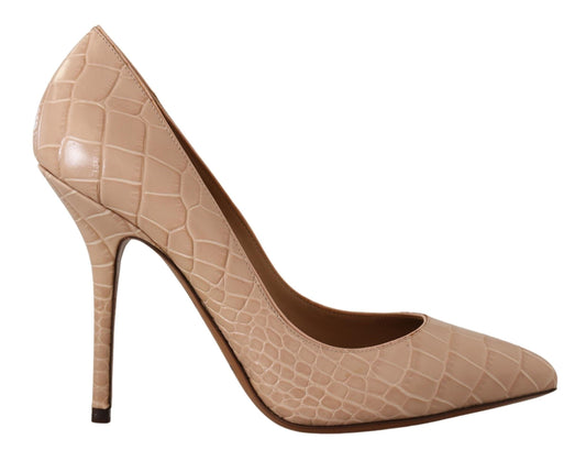 Dolce & Gabbana EU36.5/US6 Dolce & Gabbana Elegant Beige Nude Leather Pumps