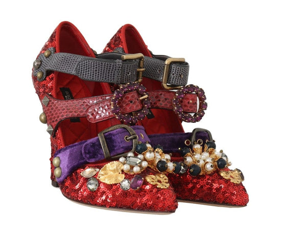 Dolce & Gabbana EU36/US5.5 Dolce & Gabbana Red Bellucci Alta Moda Embellished Pumps