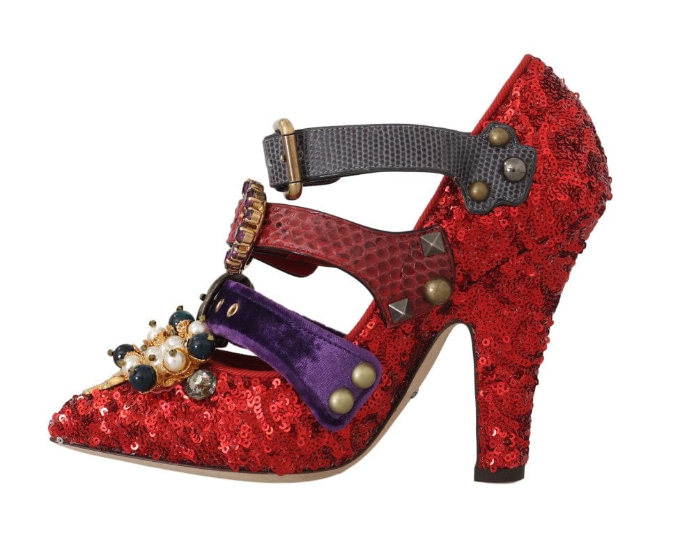 Dolce & Gabbana EU36/US5.5 Dolce & Gabbana Red Bellucci Alta Moda Embellished Pumps