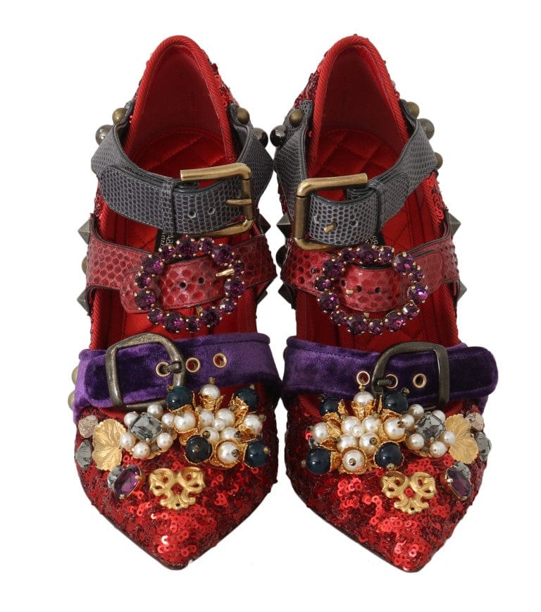 Dolce & Gabbana EU36/US5.5 Dolce & Gabbana Red Bellucci Alta Moda Embellished Pumps