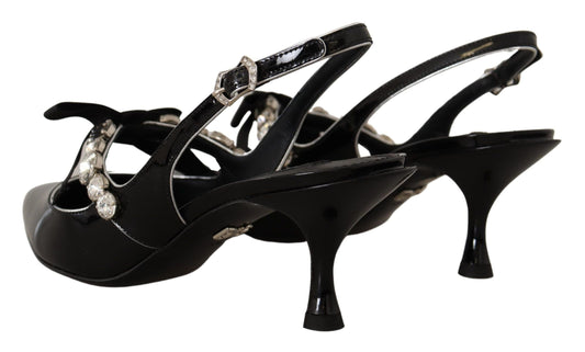 Dolce & Gabbana EU37/US6.5 Dolce & Gabbana Elegant Crystal Slingback Heels Pump