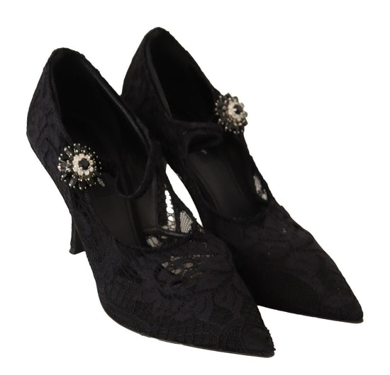 Dolce & Gabbana EU38/US7.5 Dolce & Gabbana Elegant Black Lace Stiletto Pumps