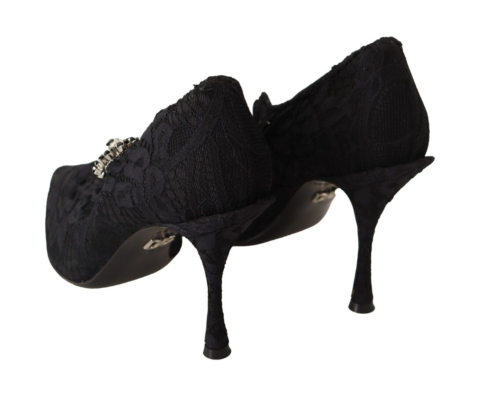 Dolce & Gabbana EU38/US7.5 Dolce & Gabbana Elegant Black Lace Stiletto Pumps