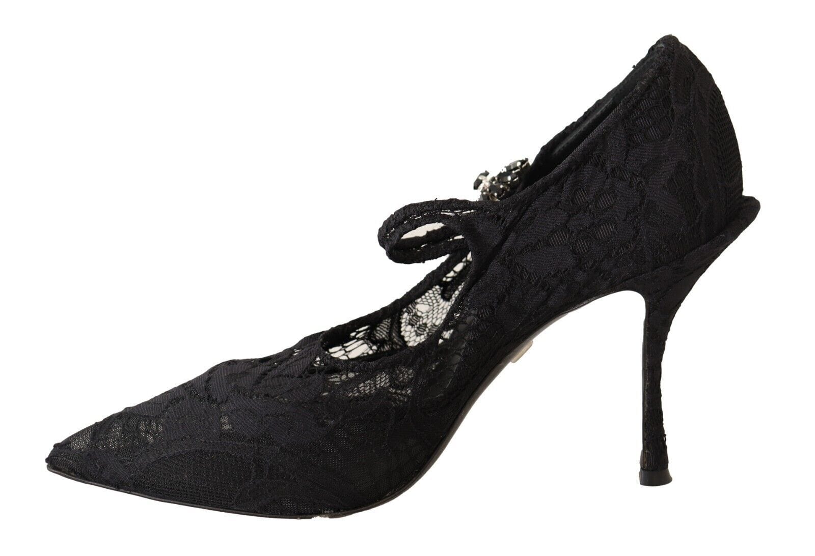 Dolce & Gabbana EU38/US7.5 Dolce & Gabbana Elegant Black Lace Stiletto Pumps