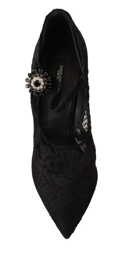 Dolce & Gabbana EU38/US7.5 Dolce & Gabbana Elegant Black Lace Stiletto Pumps