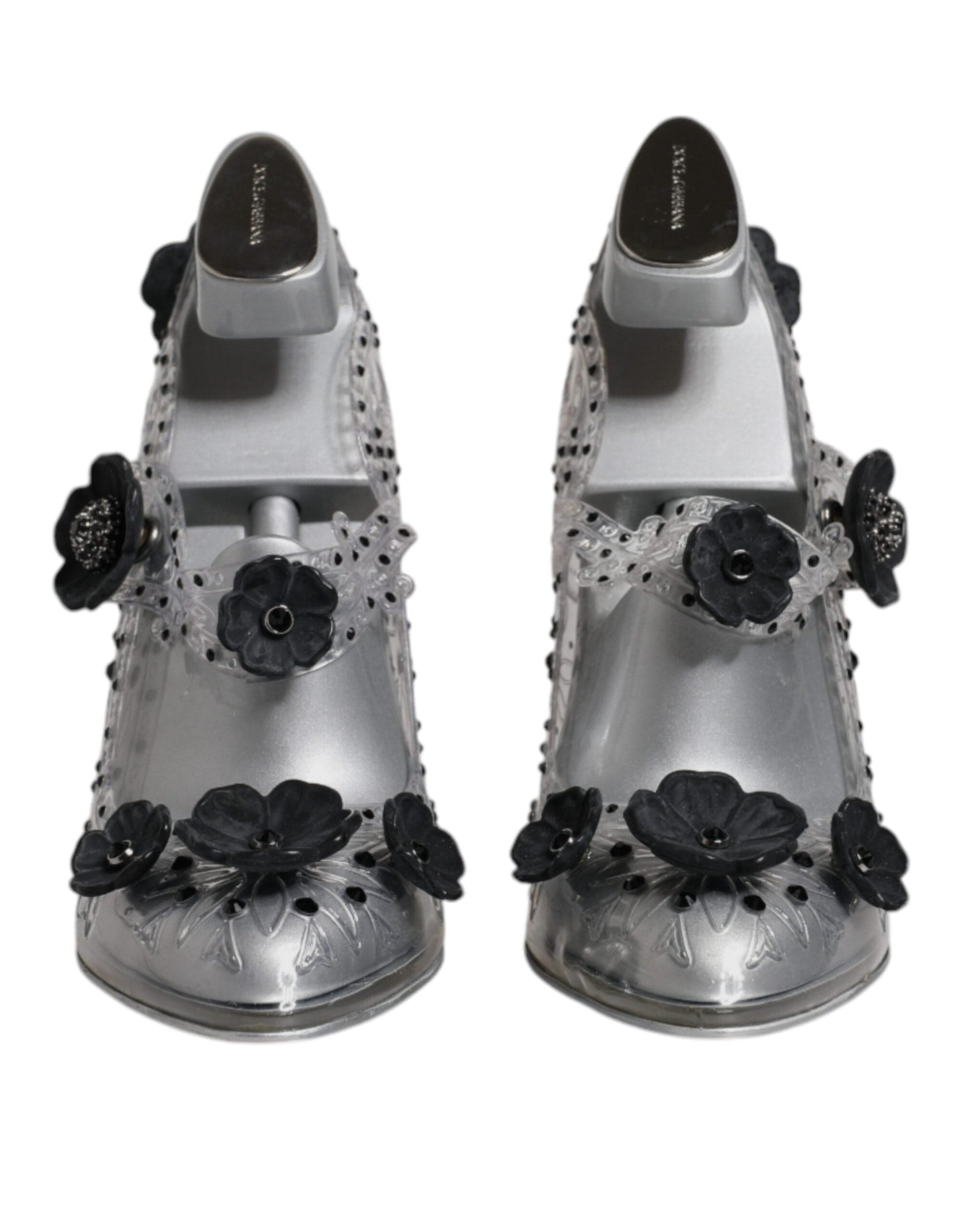 Dolce & Gabbana EU38/US8 Dolce & Gabbana Clear Floral Crystal CINDERELLA Heels Shoes