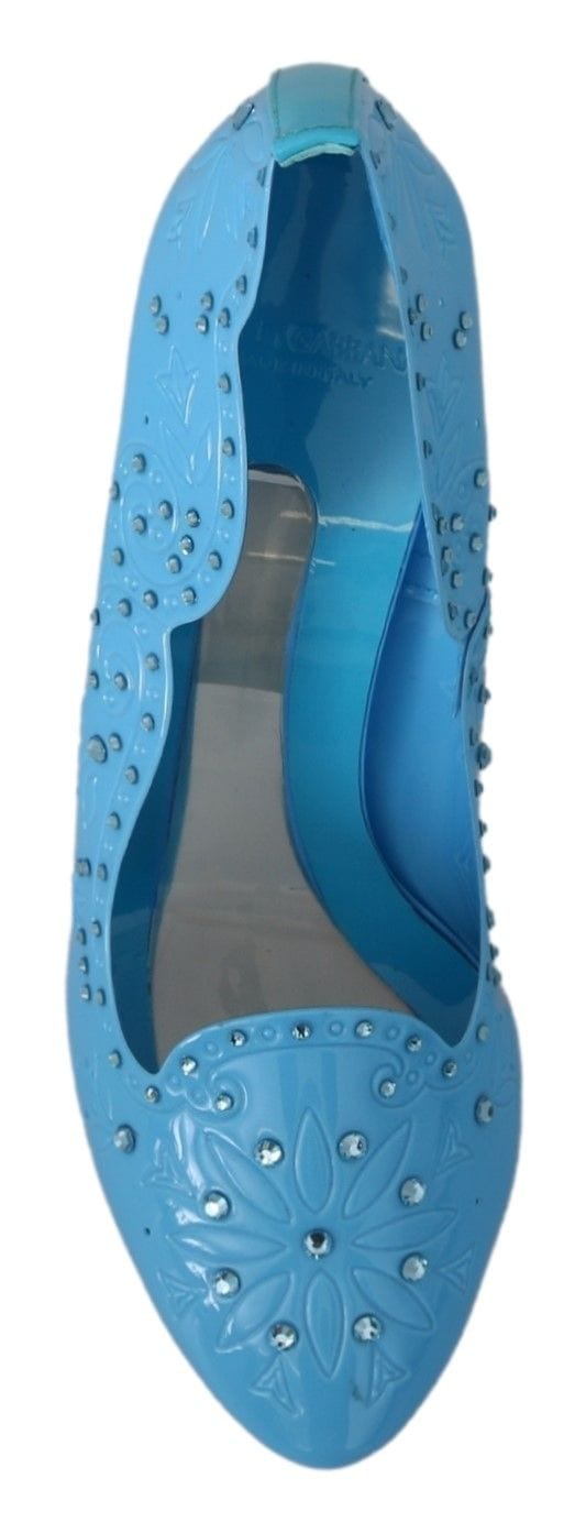 Dolce & Gabbana EU39/US8.5 Dolce & Gabbana Crystal Embellished Blue Cinderella Pumps