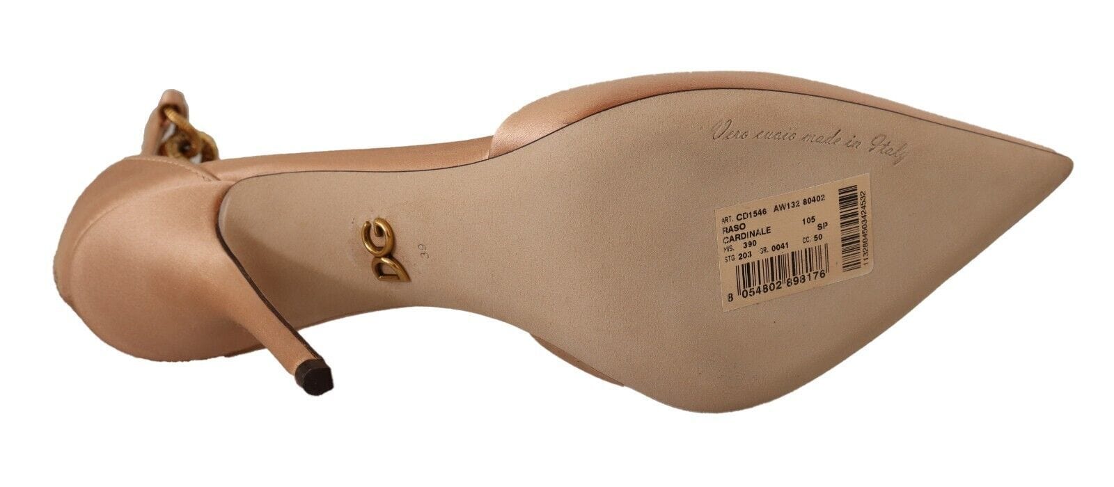 Dolce & Gabbana EU39/US8.5 Dolce & Gabbana Elegant Beige Silk Ankle Strap Pumps