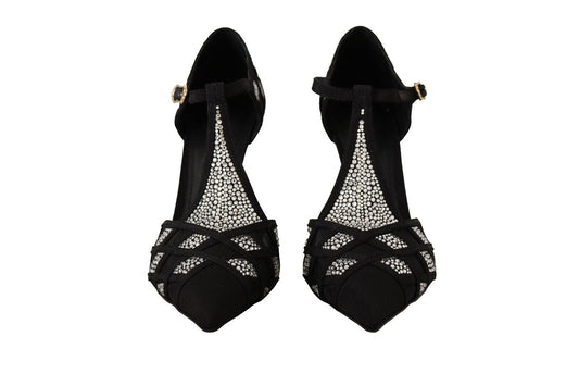 Dolce & Gabbana EU39/US8.5 Dolce & Gabbana Elegant Crystal-Embellished Suede Pumps