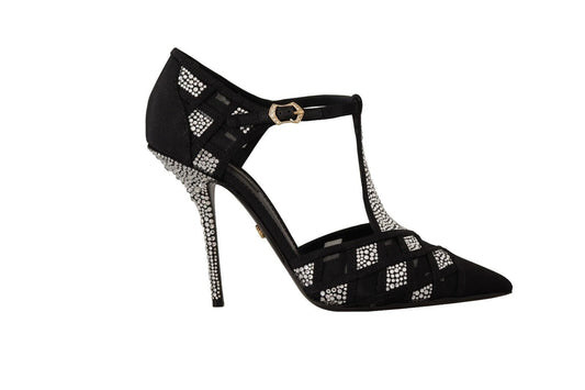Dolce & Gabbana EU39/US8.5 Dolce & Gabbana Elegant Crystal-Embellished Suede Pumps