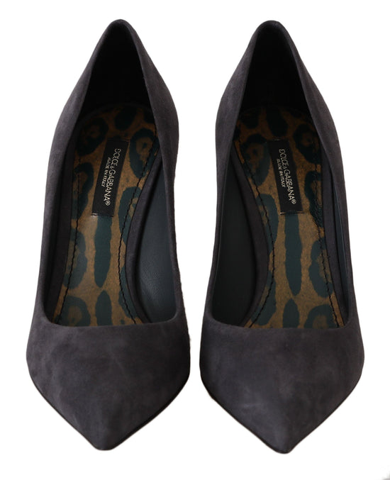 Dolce & Gabbana EU40.5/US10 Dolce & Gabbana Elegant Gray Suede Stiletto Pumps