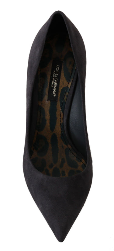 Dolce & Gabbana EU40.5/US10 Dolce & Gabbana Elegant Gray Suede Stiletto Pumps