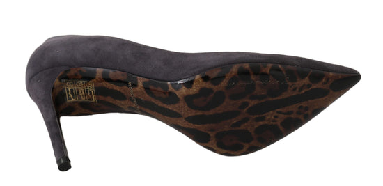 Dolce & Gabbana EU40.5/US10 Dolce & Gabbana Elegant Gray Suede Stiletto Pumps