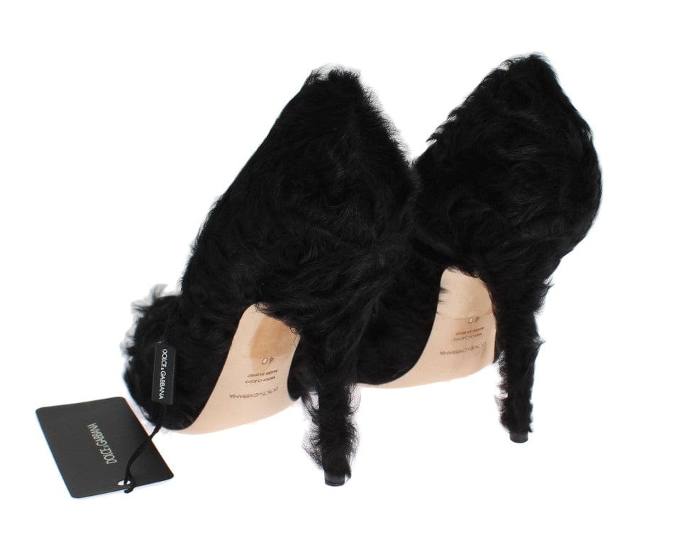 Dolce & Gabbana EU40/US9.5 Dolce & Gabbana Elegant Pumps in Luxe Xiangao Fur Leather