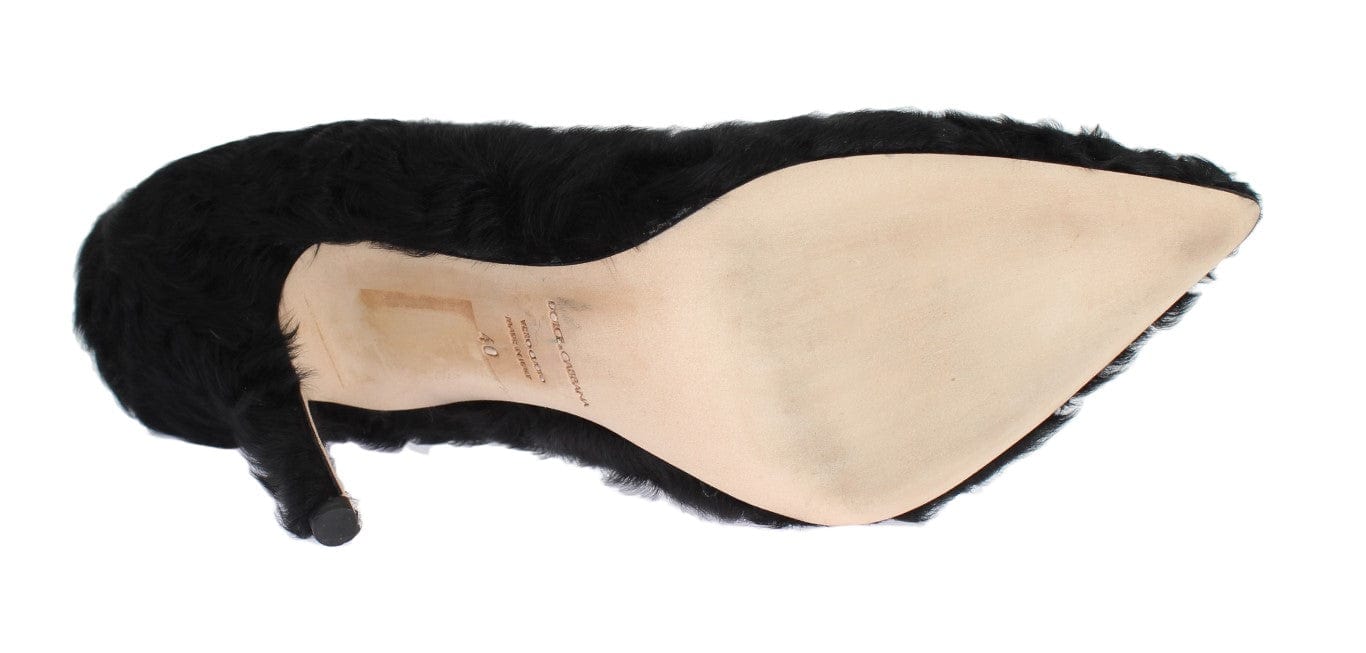 Dolce & Gabbana EU40/US9.5 Dolce & Gabbana Elegant Pumps in Luxe Xiangao Fur Leather