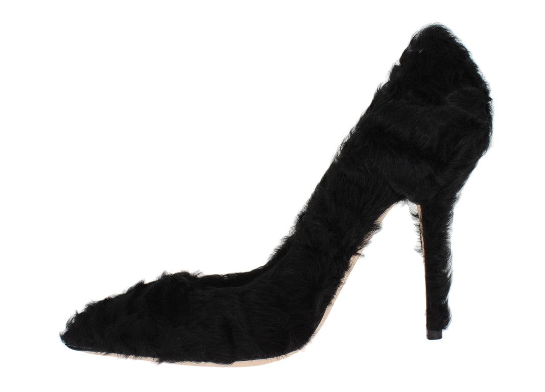 Dolce & Gabbana EU40/US9.5 Dolce & Gabbana Elegant Pumps in Luxe Xiangao Fur Leather