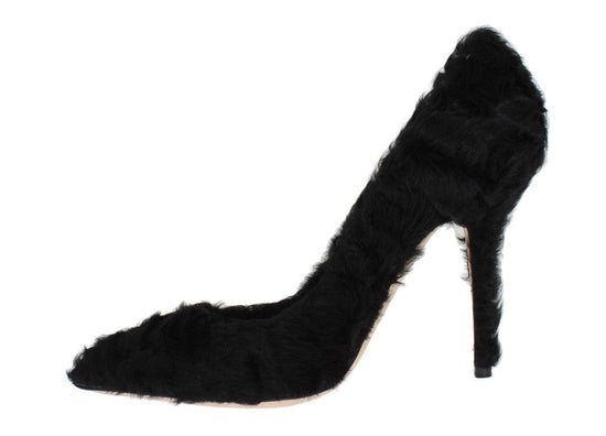 Dolce & Gabbana EU40/US9.5 Dolce & Gabbana Elegant Pumps in Luxe Xiangao Fur Leather