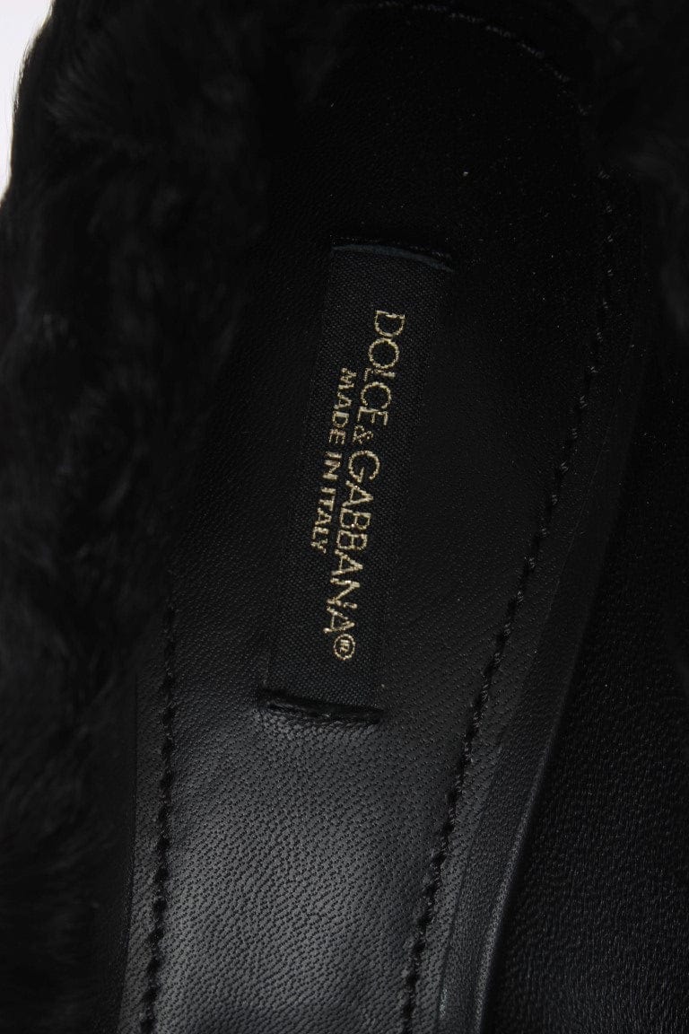 Dolce & Gabbana EU40/US9.5 Dolce & Gabbana Elegant Pumps in Luxe Xiangao Fur Leather