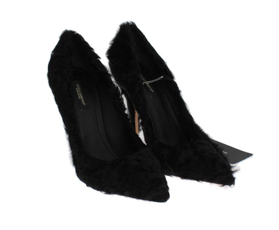 Dolce & Gabbana EU40/US9.5 Dolce & Gabbana Elegant Pumps in Luxe Xiangao Fur Leather