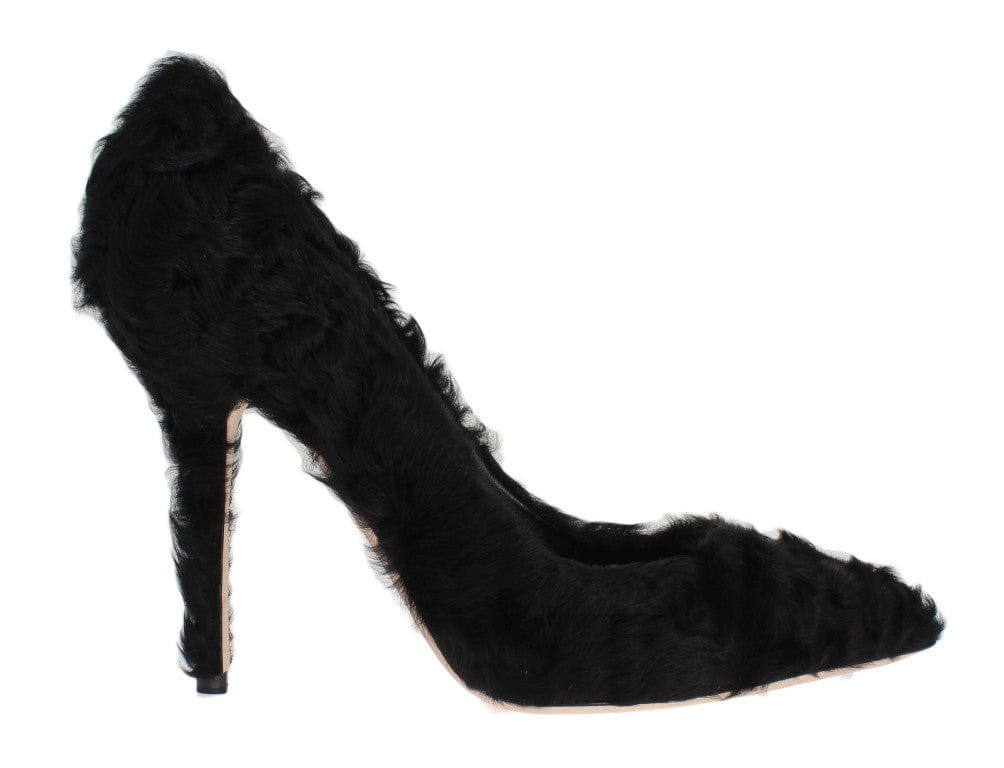 Dolce & Gabbana EU40/US9.5 Dolce & Gabbana Elegant Pumps in Luxe Xiangao Fur Leather