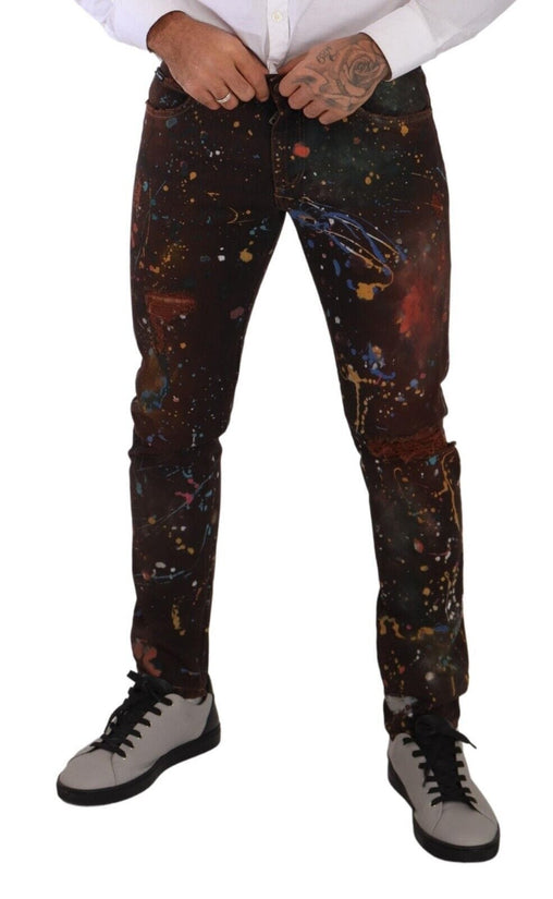 Dolce & Gabbana IT48 | M Dolce & Gabbana Multicolor Painted Skinny Denim Jeans
