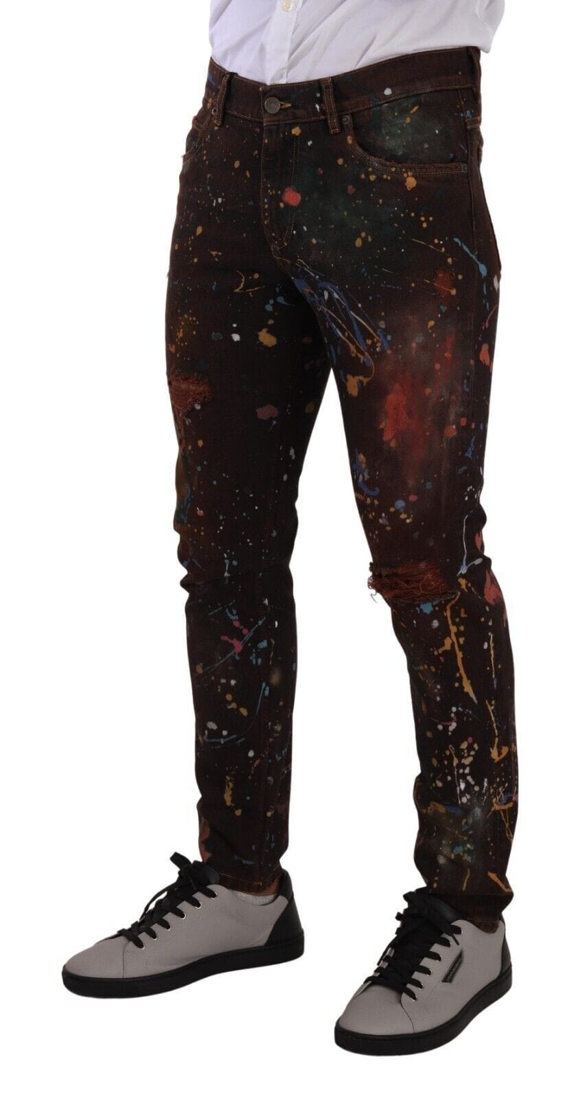 Dolce & Gabbana IT48 | M Dolce & Gabbana Multicolor Painted Skinny Denim Jeans