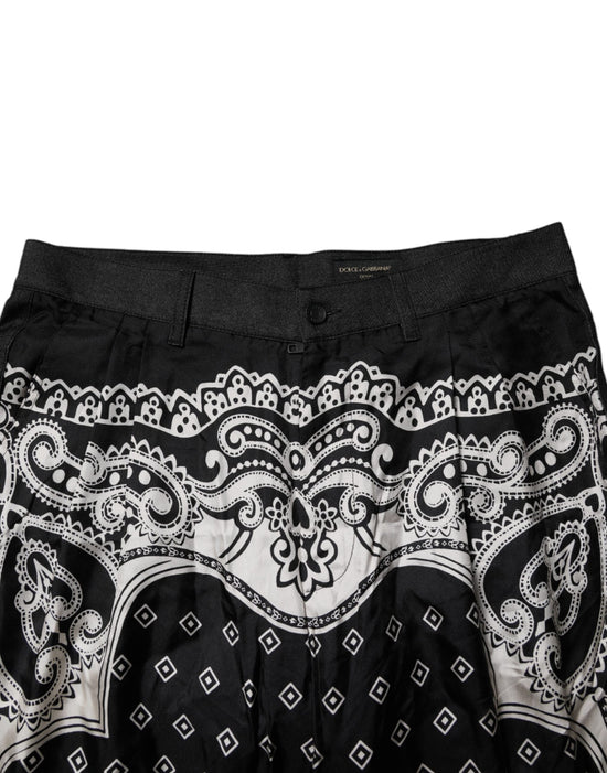Dolce & Gabbana IT52 | XL Dolce & Gabbana Black Bandana Cotton Skinny Denim Jeans