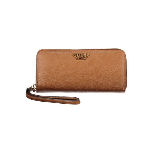 Guess Jeans Guess Jeans Elegant Brown Zip Wallet with Multiple Compartments