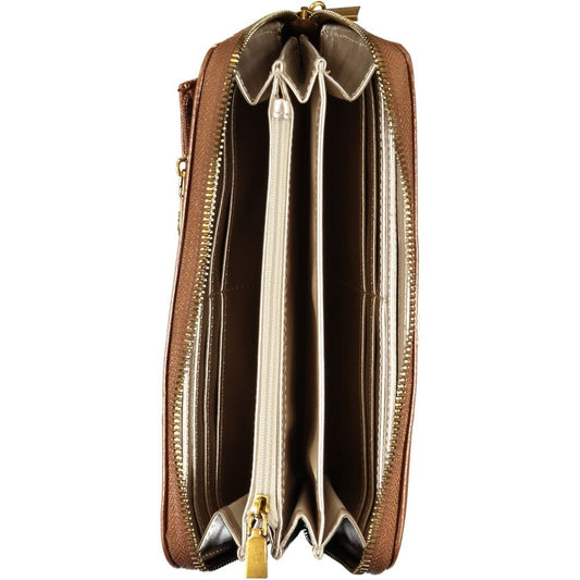 Guess Jeans Guess Jeans Elegant Brown Zip Wallet with Multiple Compartments