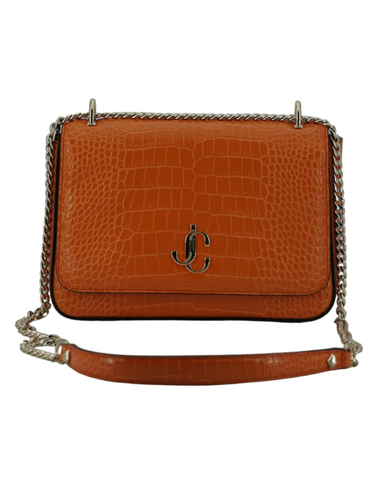 Jimmy Choo Jimmy Choo Amber Orange Leather Shoulder Bag