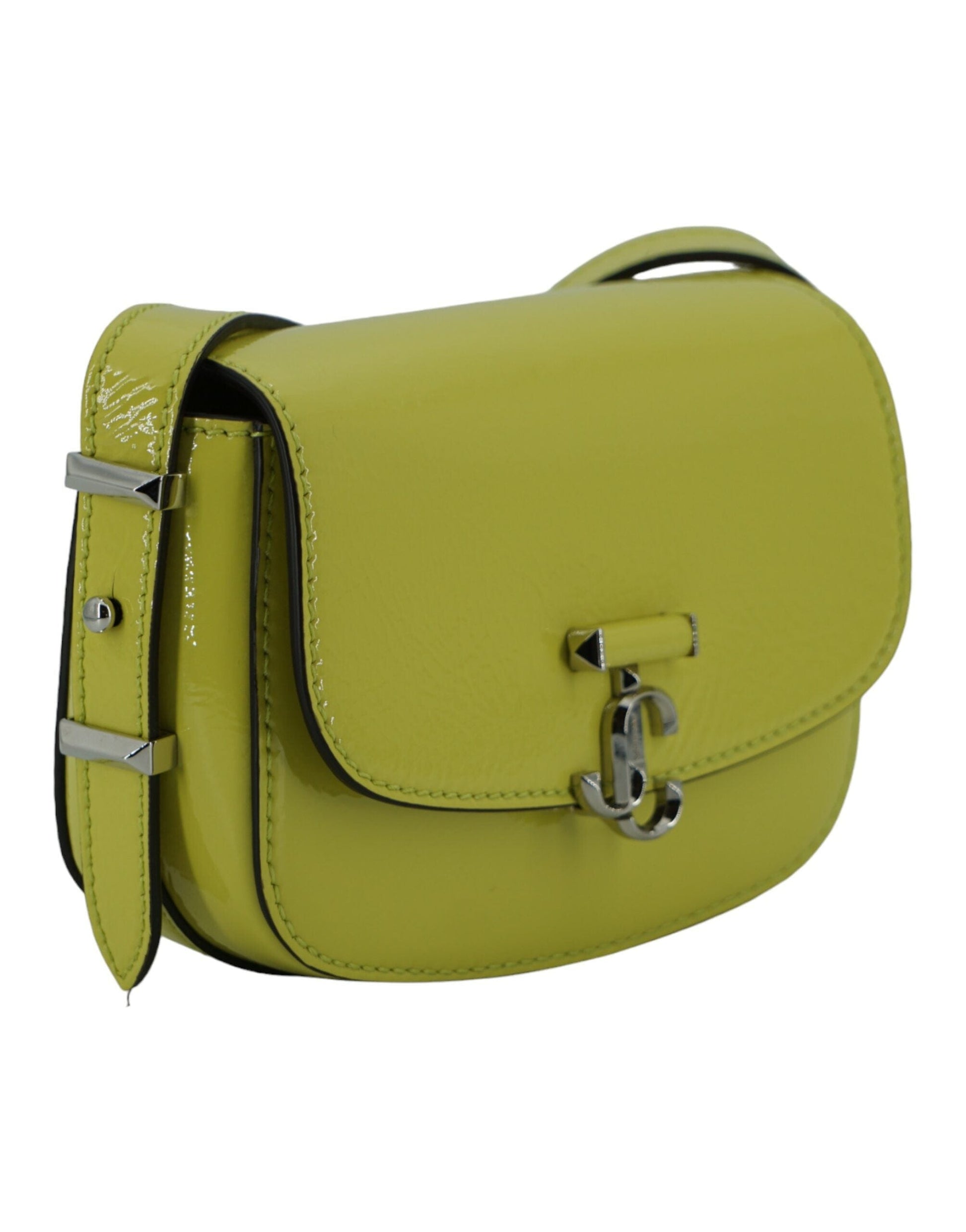 Jimmy Choo Jimmy Choo Lime Yellow Leather Small Shoulder Bag