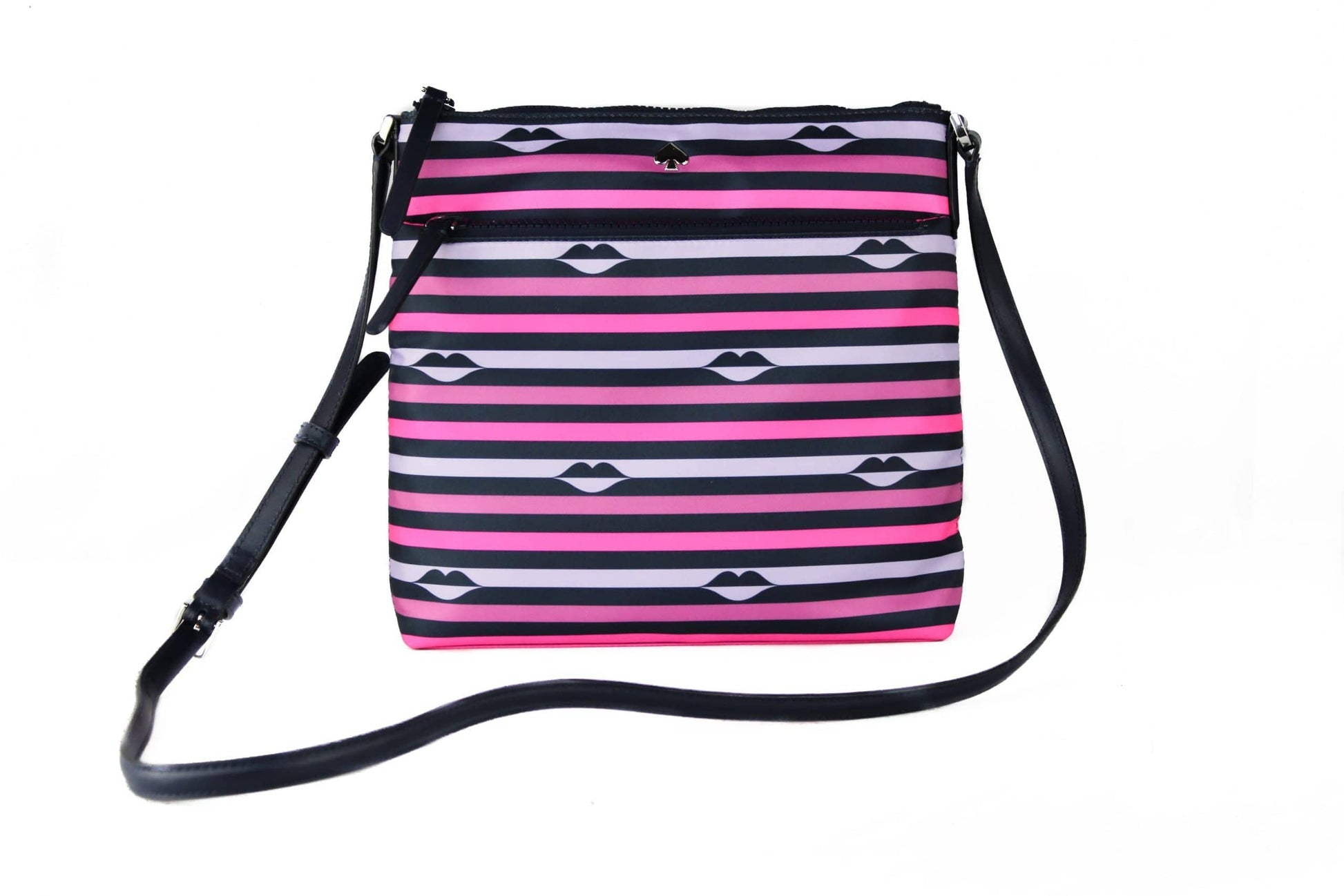 Kate Spade Kate Spade Jae Nylon Leather Flat Pink Striped Multi Crossbody HandBag Purse