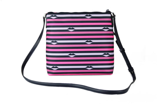 Kate Spade Kate Spade Jae Nylon Leather Flat Pink Striped Multi Crossbody HandBag Purse