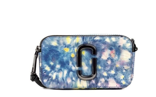 Marc Jacobs Marc Jacobs The Snapshot bag Watercolor Blue Printed Leather Shoulder Bag Purse
