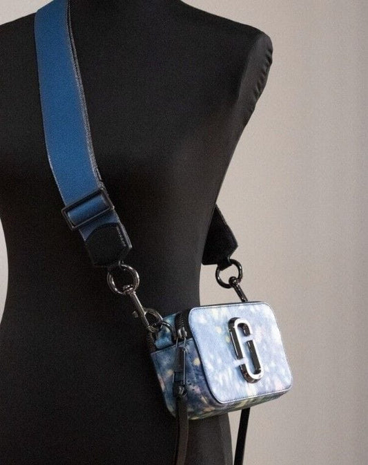Marc Jacobs Marc Jacobs The Snapshot bag Watercolor Blue Printed Leather Shoulder Bag Purse