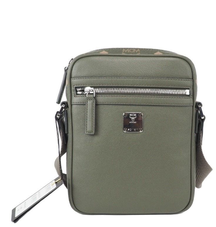 MCM MCM Klassik Mini Sea Turtle Visetos Mixed Leather Multifunction Crossbody Bag Green