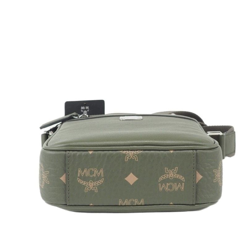 MCM MCM Klassik Mini Sea Turtle Visetos Mixed Leather Multifunction Crossbody Bag Green
