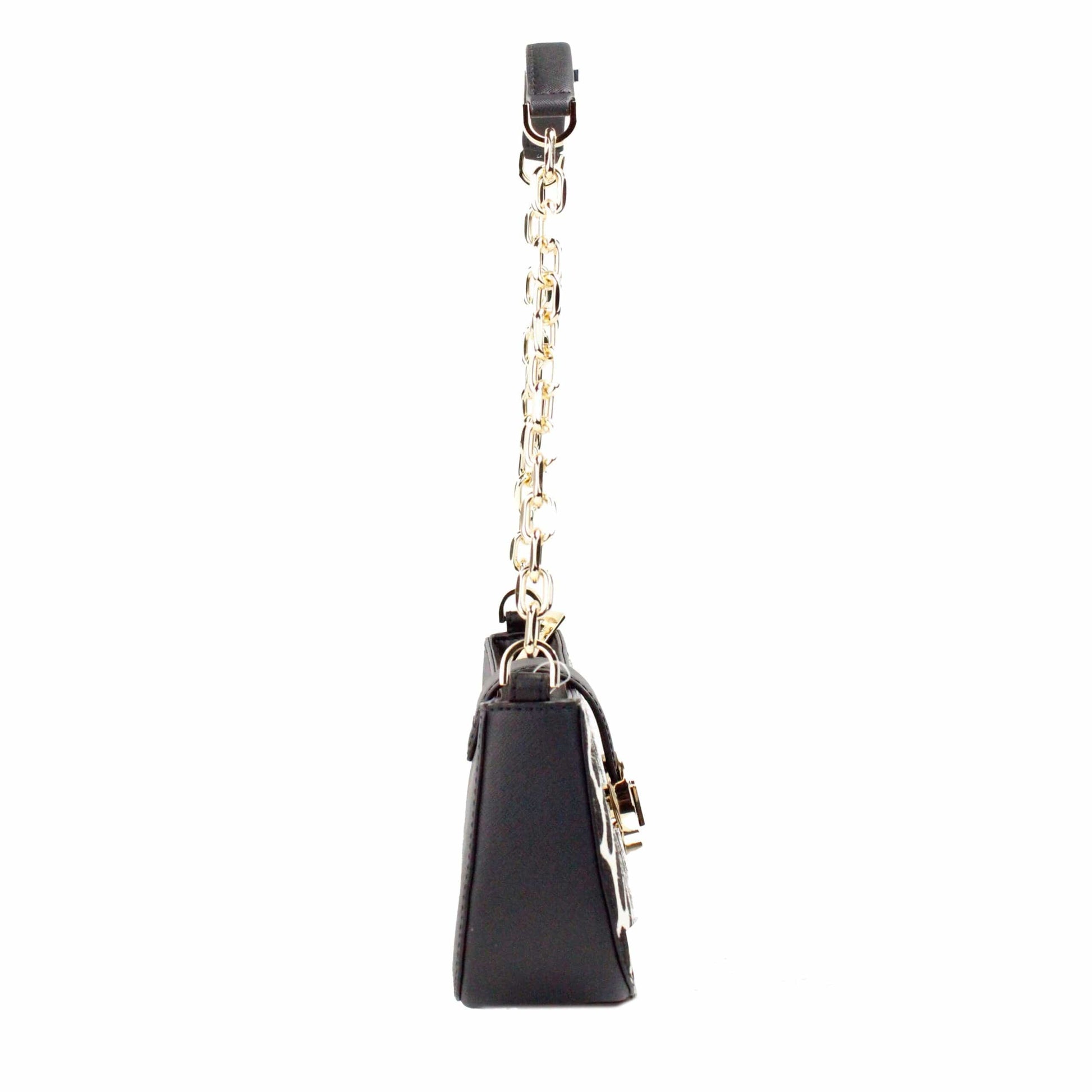 Michael Kors Michael Kors Carmen Small Black Haircalf Pouchette Shoulder Crossbody Bag