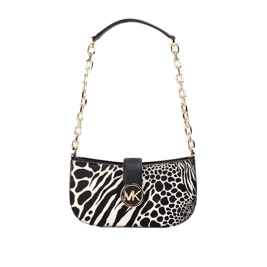 Michael Kors Michael Kors Carmen Small Black Haircalf Pouchette Shoulder Crossbody Bag