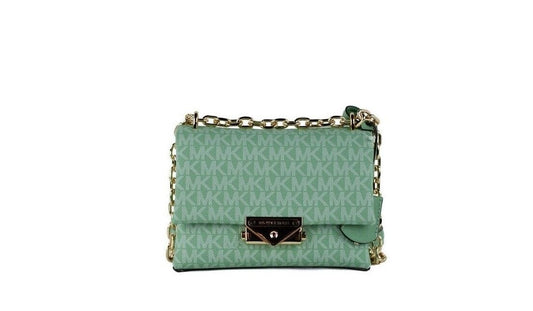 Michael Kors Michael Kors Cece Small Sea Green Signature PVC Convertible Flap Crossbody Bag