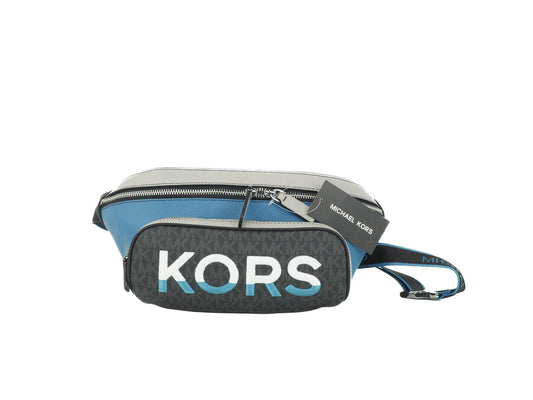 Michael Kors Michael Kors Cooper Large Blue Multi Leather Embroidered Logo Utility Belt Bag