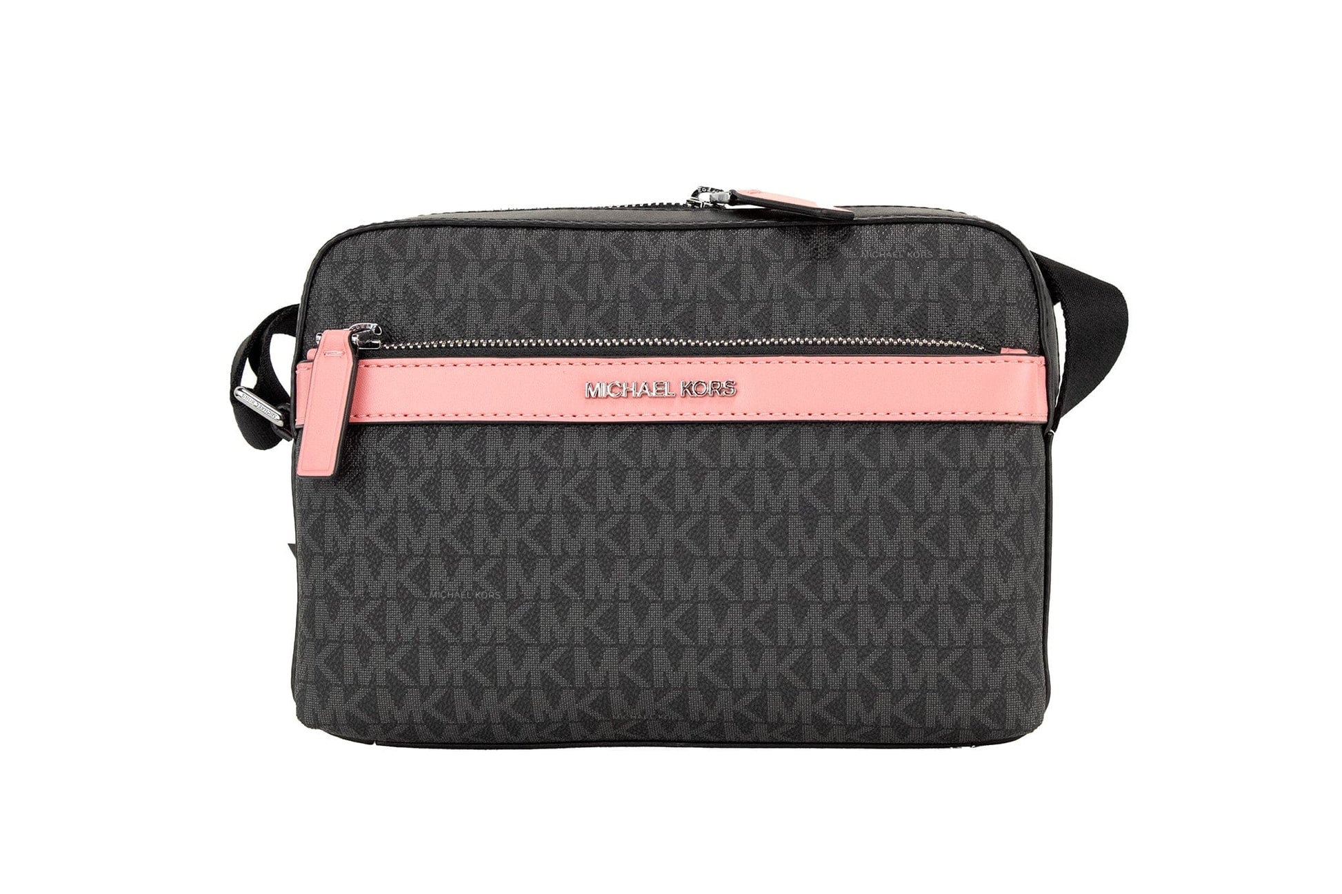 Michael Kors Michael Kors Cooper Small Black Pink Signature PVC Utility Crossbody Bag