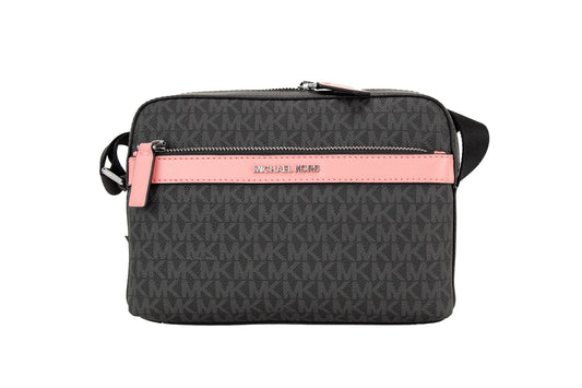 Michael Kors Michael Kors Cooper Small Black Pink Signature PVC Utility Crossbody Bag