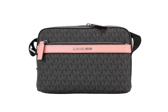 Michael Kors Michael Kors Cooper Small Black Pink Signature PVC Utility Crossbody Bag