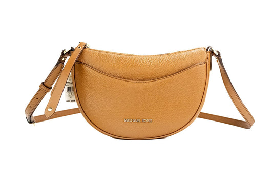 Michael Kors Michael Kors Dover Small Luggage Pebbled Leather Half Moon Crossbody Bag Purse