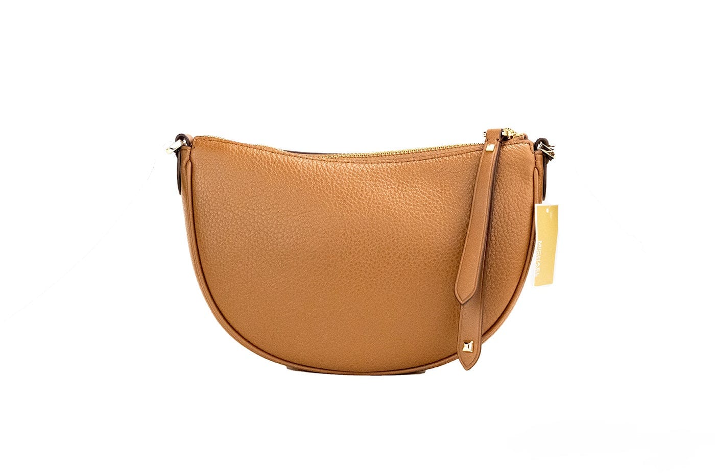 Michael Kors Michael Kors Dover Small Luggage Pebbled Leather Half Moon Crossbody Bag Purse
